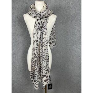 Women's Leopard Print Scarf By Echo New York Wool Modal Blend OS New With Tag's
